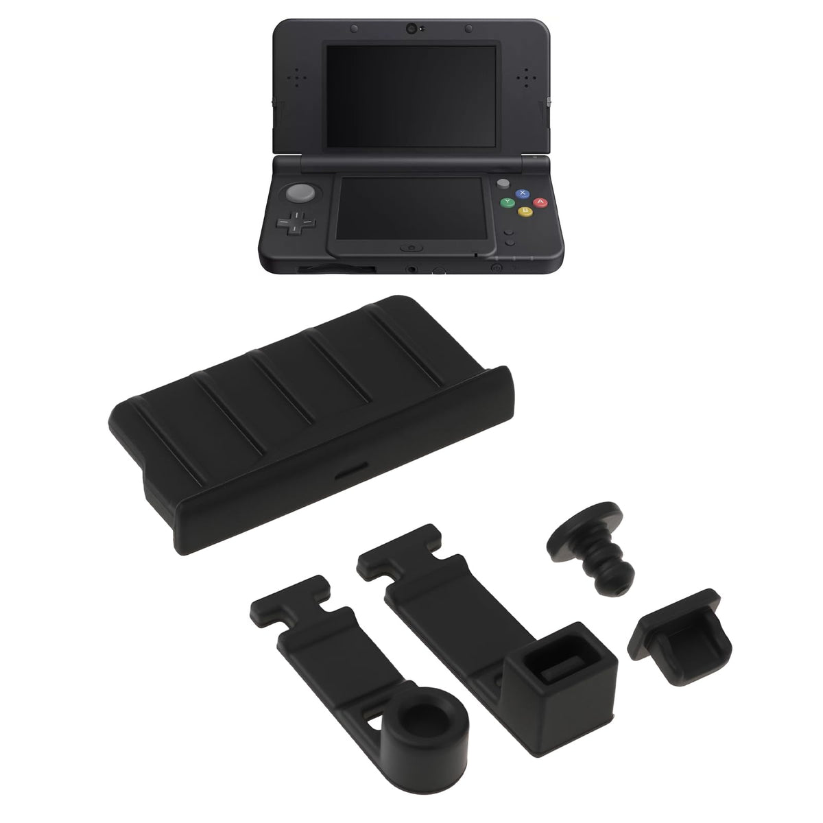 Game Console Card Slot Silicone Plug 2 Sets Black D1826