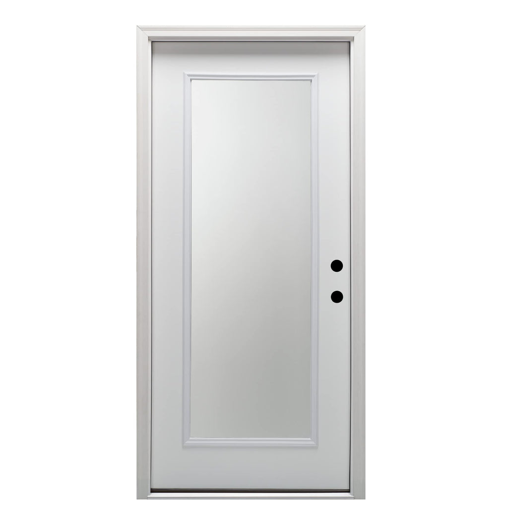 Primed Fiberglass Left Hand In-Swing Prehung Front Door 30" x 80" D904