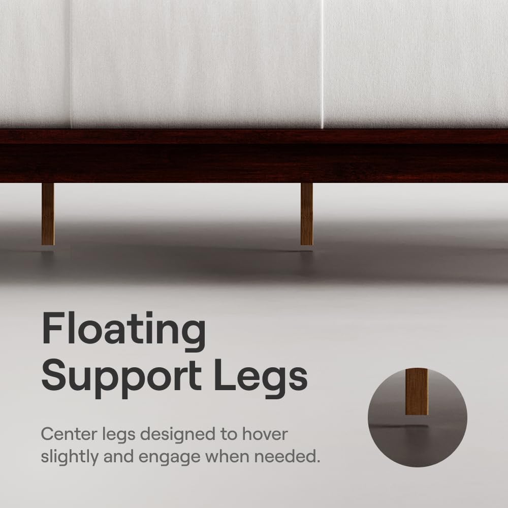 California King Walnut Bamboo Platform Bed Frame D748