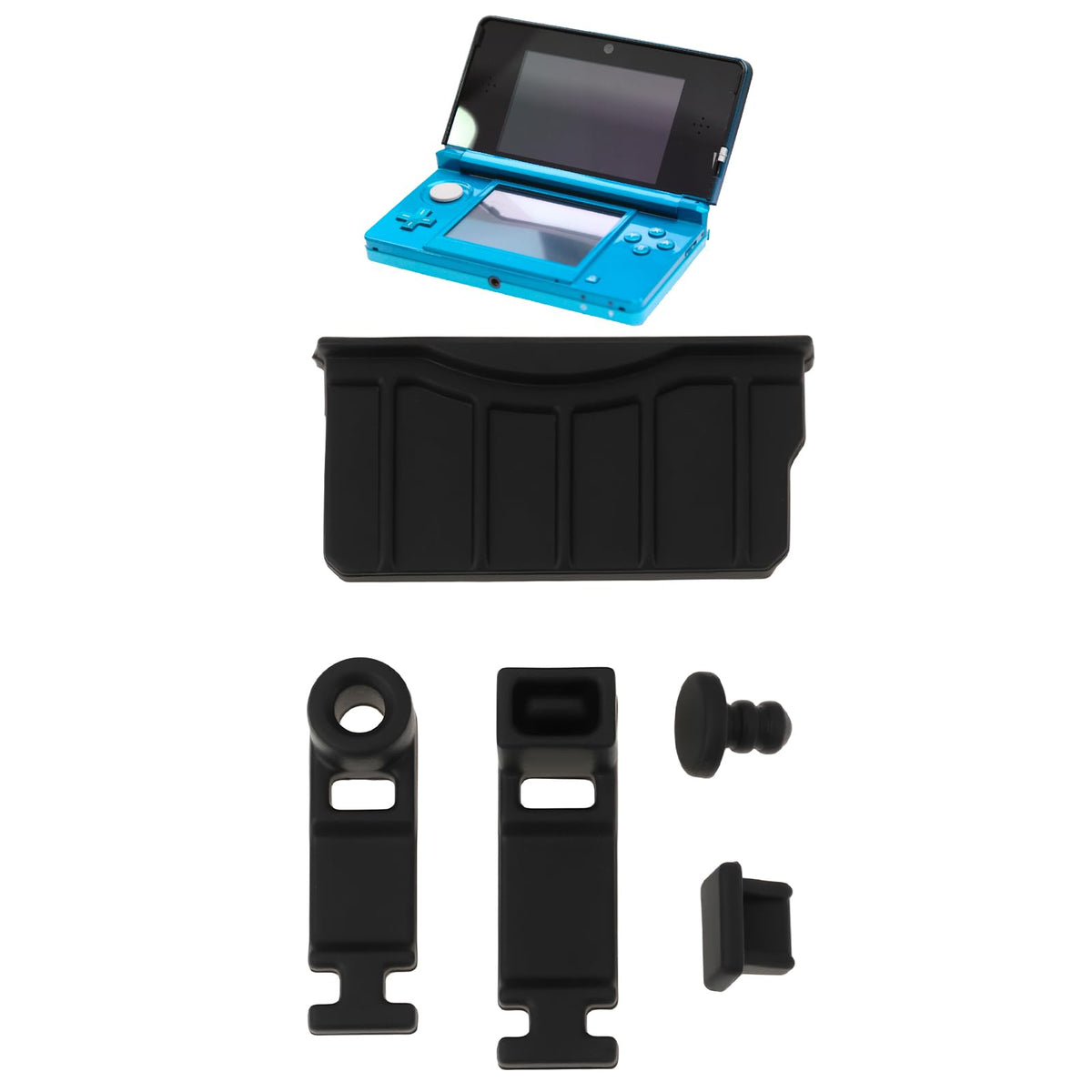 Game Console Card Slot Silicone Plug 2 Sets Black D1826