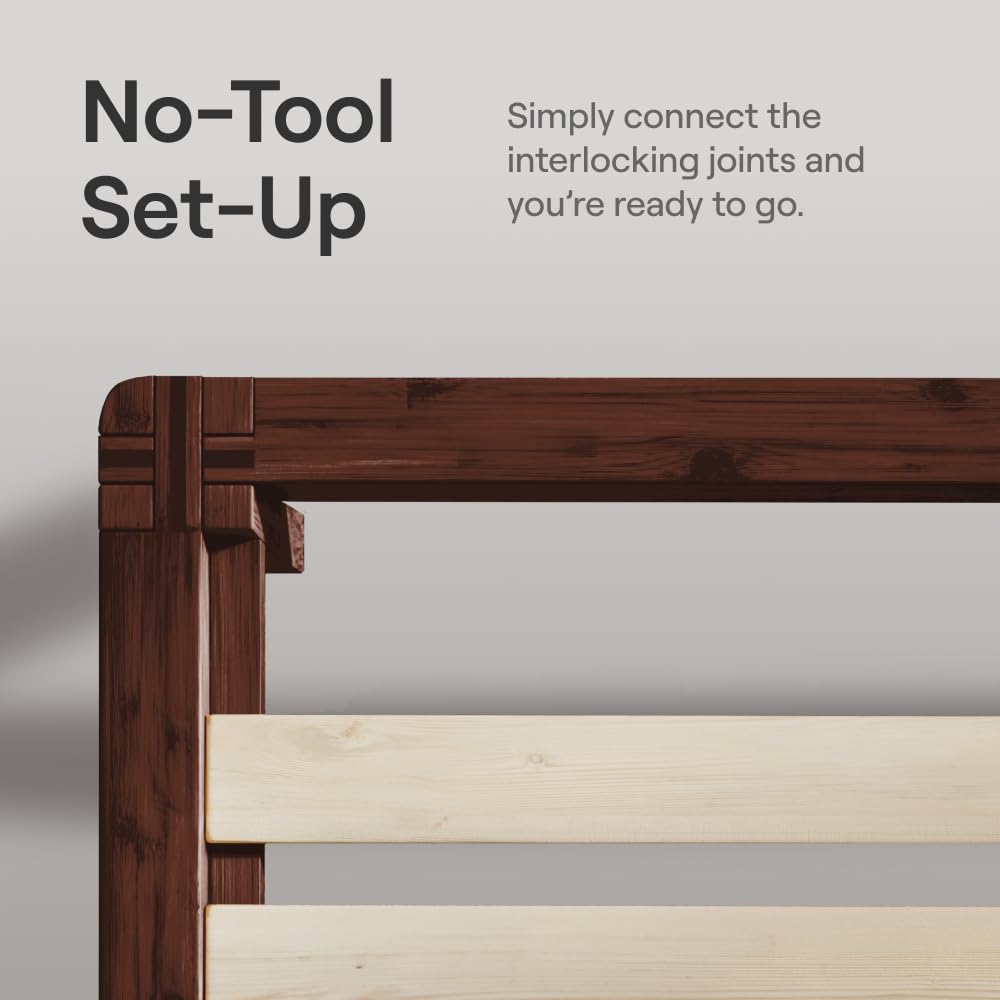 California King Walnut Bamboo Platform Bed Frame D748