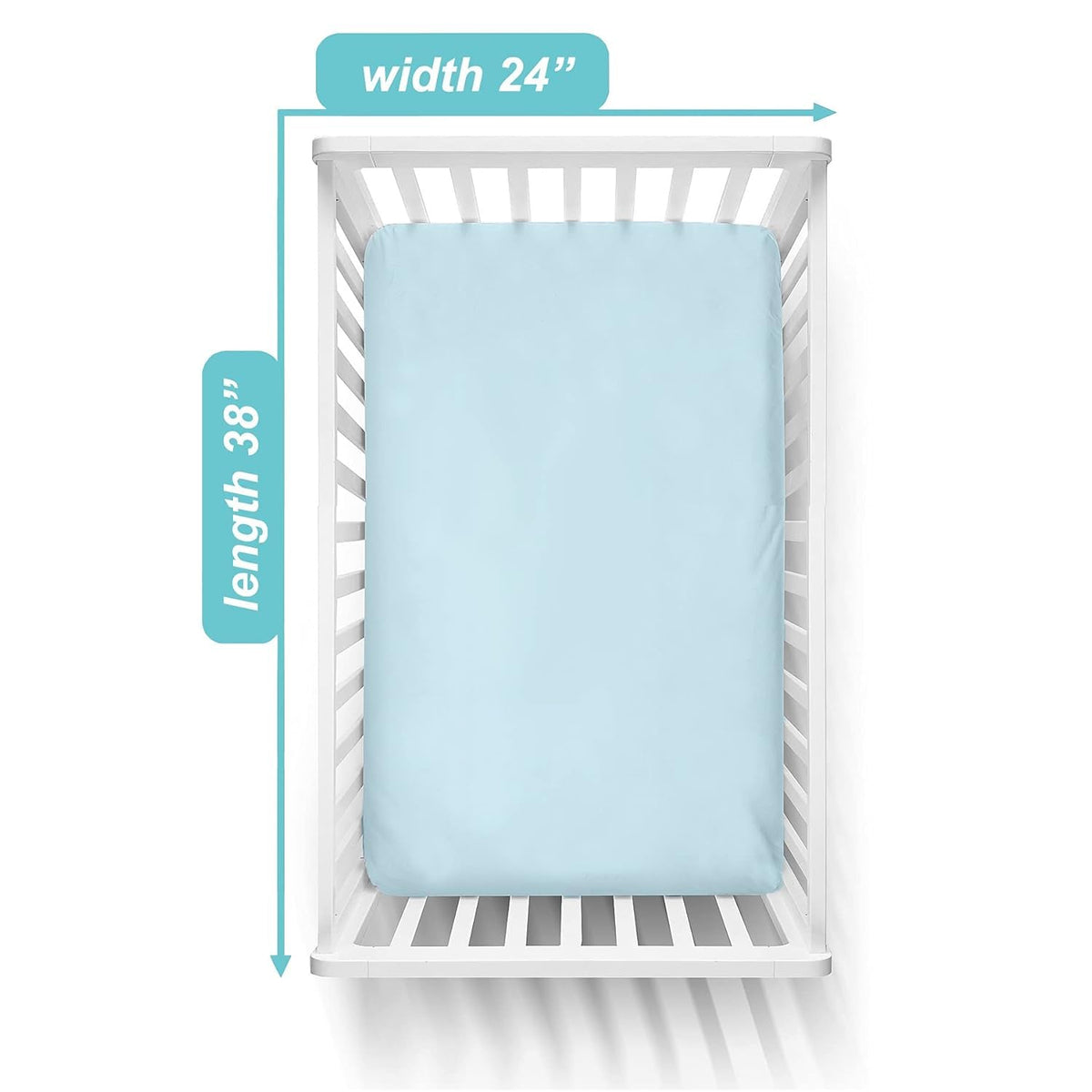 2 Pack Fitted Mini Crib Sheets 38x24" Blue O465453