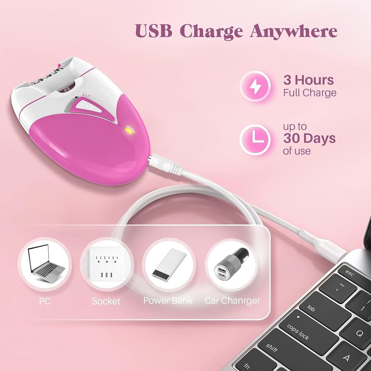 Epilator for Women with 2 Speed & LED Light O1128