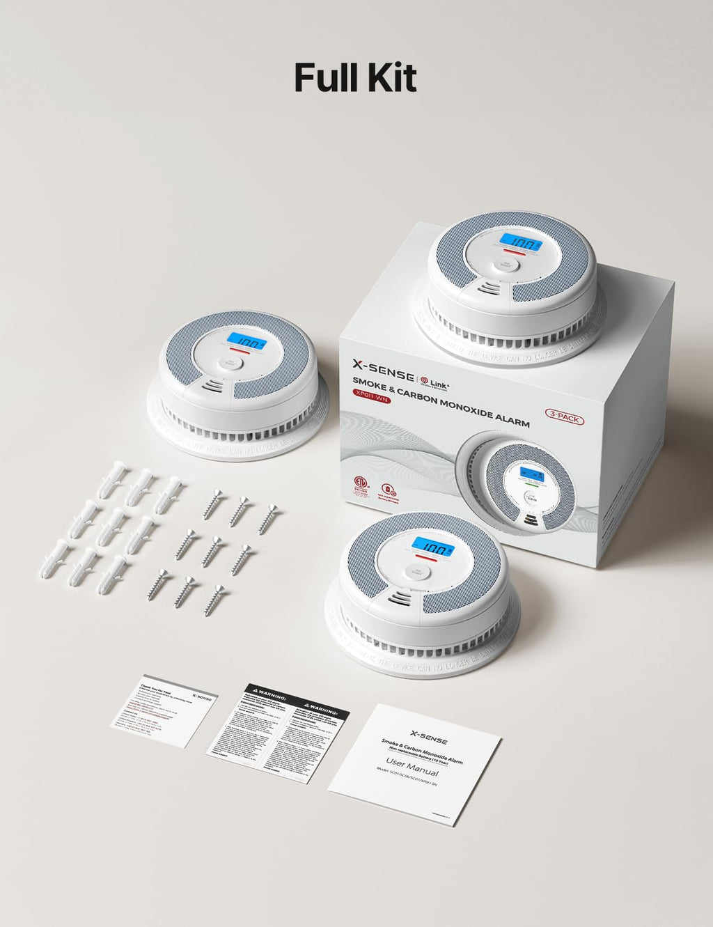 Wireless Combination Smoke and CO Detector 3-Pack E271