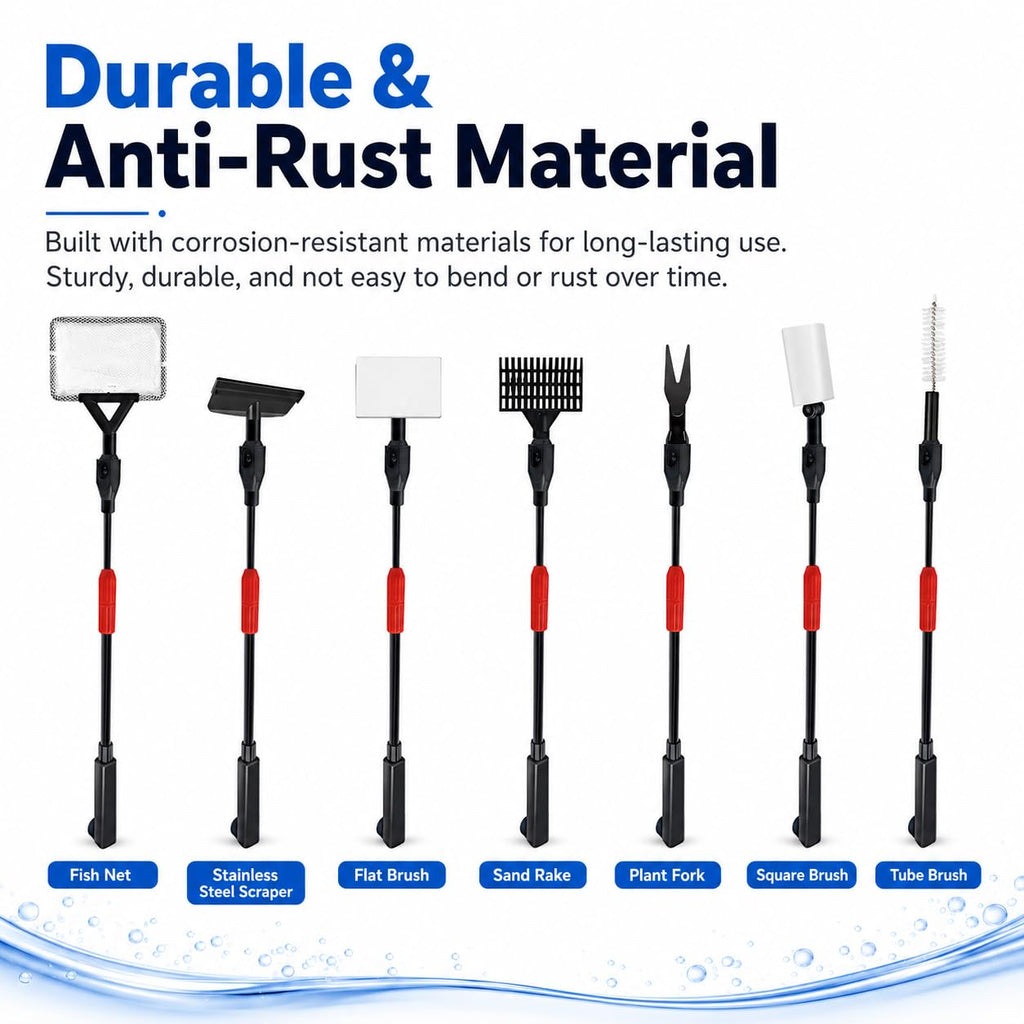 7 in 1 Aquarium Cleaning Kit with Adjustable Long Handle E791
