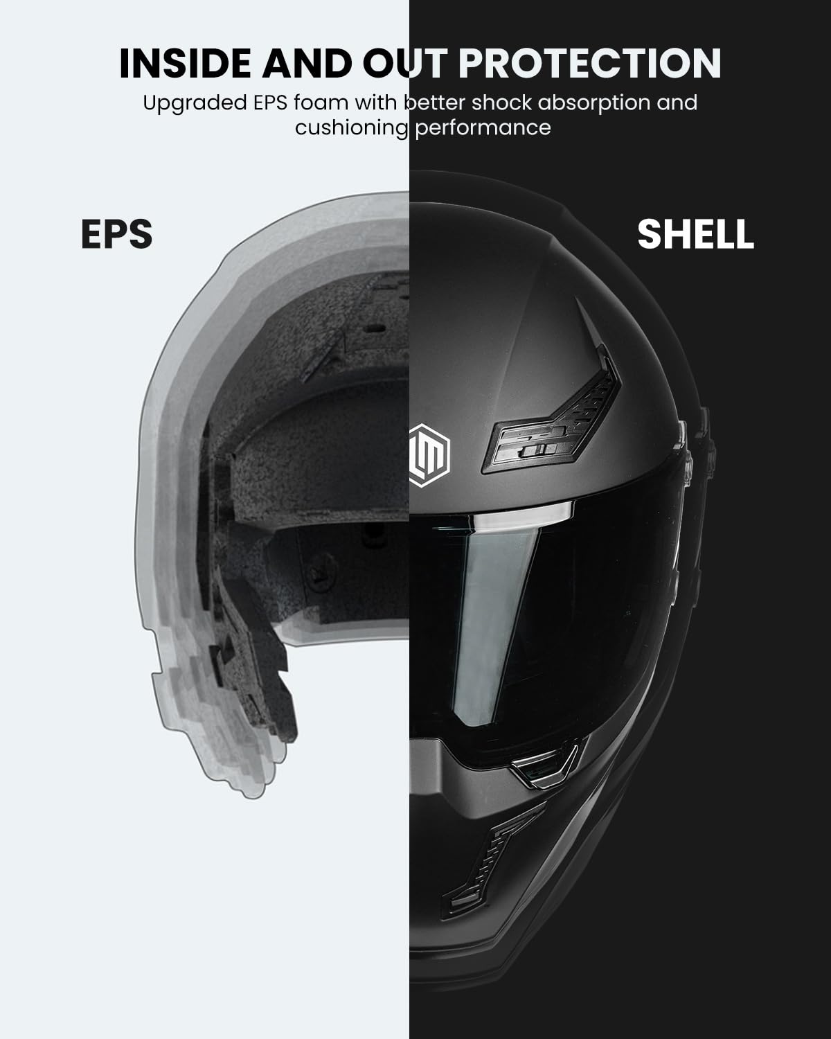 Full Face Dual Visor Motorcycle Helmet with Pinlock Matte Black M O405719