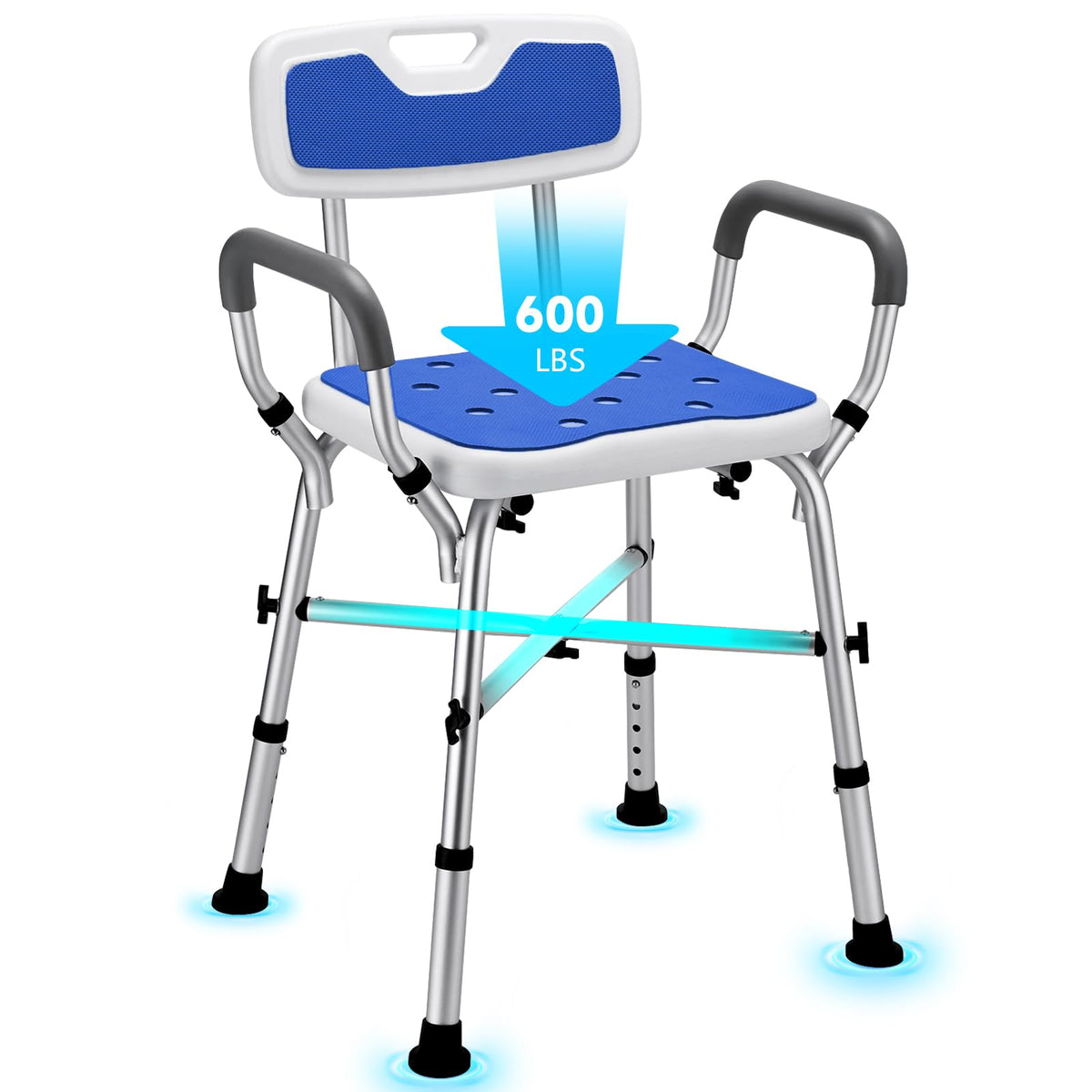 Adjustable Shower Chair with Arms and Back Z422004