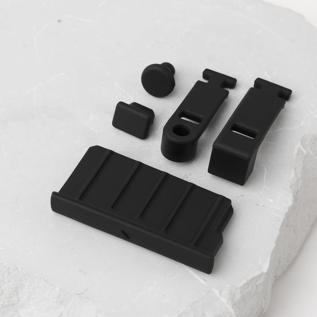 Game Console Card Slot Silicone Plug 2 Sets Black D1826