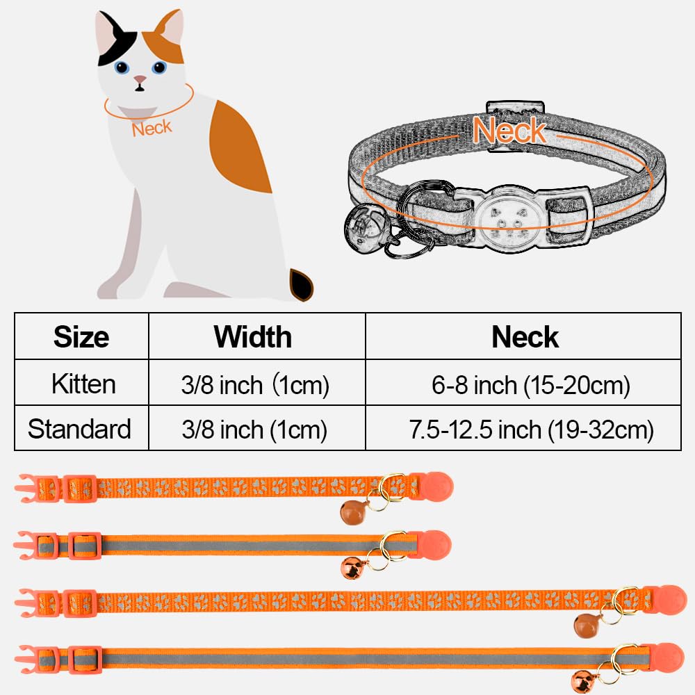 2 Pack Reflective Breakaway Cat Collar with Bell A3118