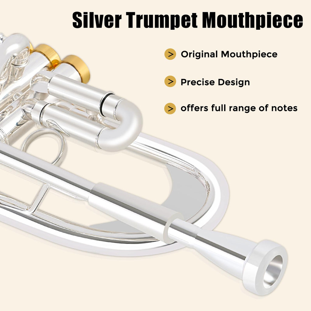 Bb Trumpet Brass Instruments Set with 7C Mouthpiece, Cloth and Gloves U6315