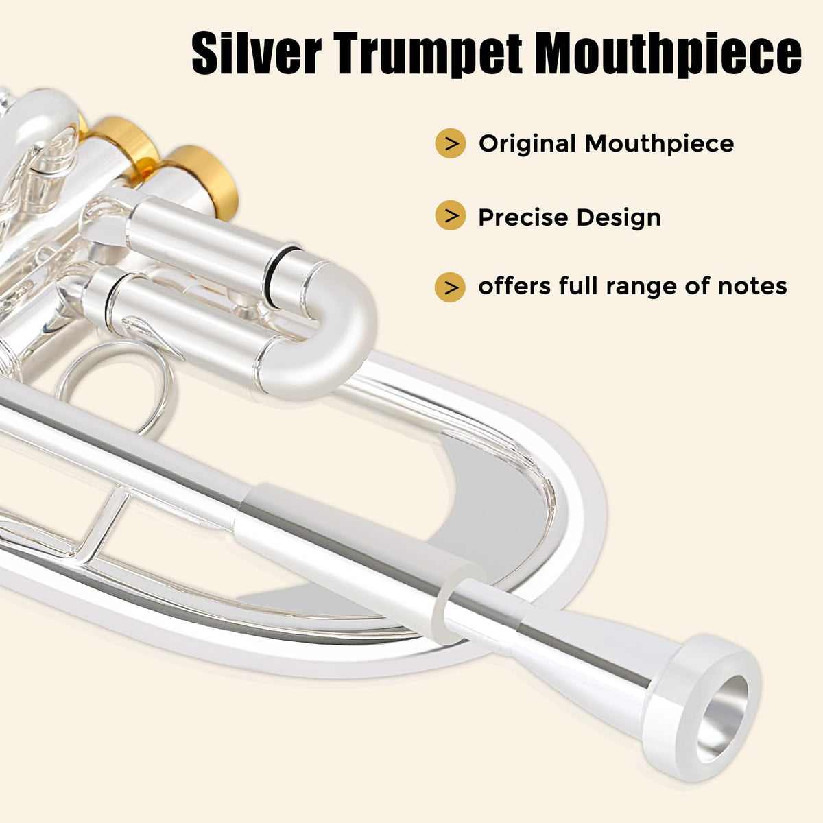 Bb Trumpet Brass Instruments Set with 7C Mouthpiece, Cloth and Gloves U6315