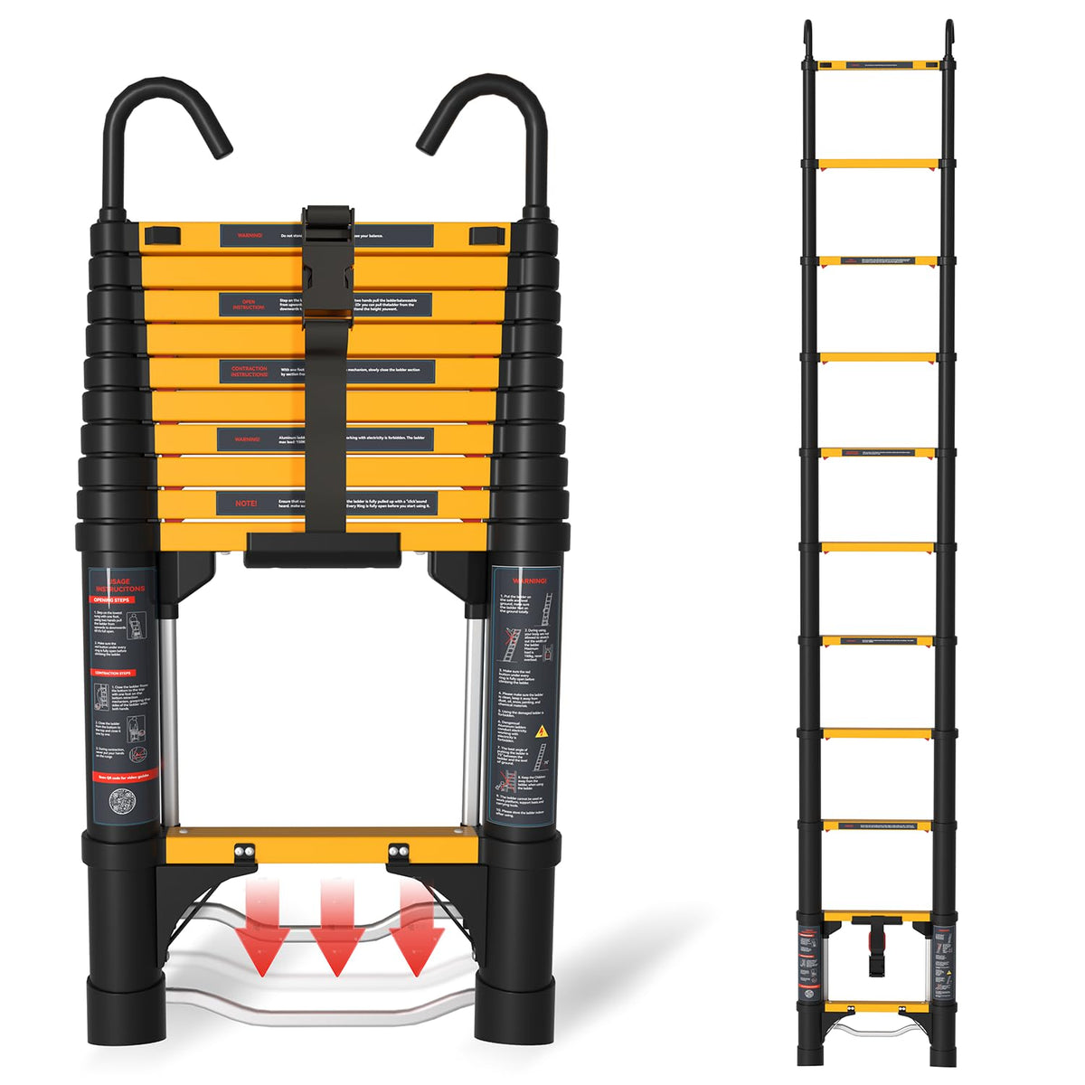 10.5FT Aluminum Telescoping Ladder X34303