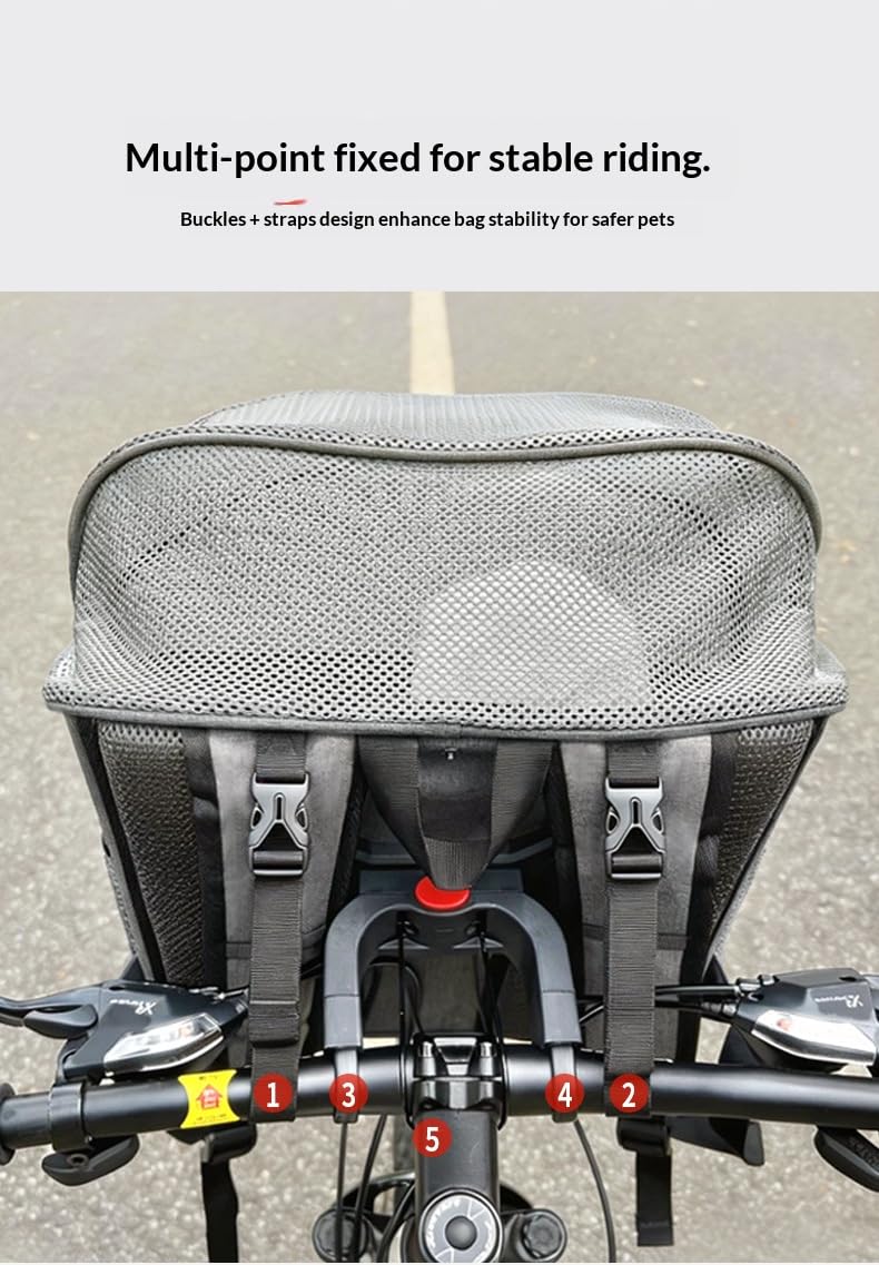 Expandable Soft-Sided Pet Bike Basket with Breathable Mesh W896