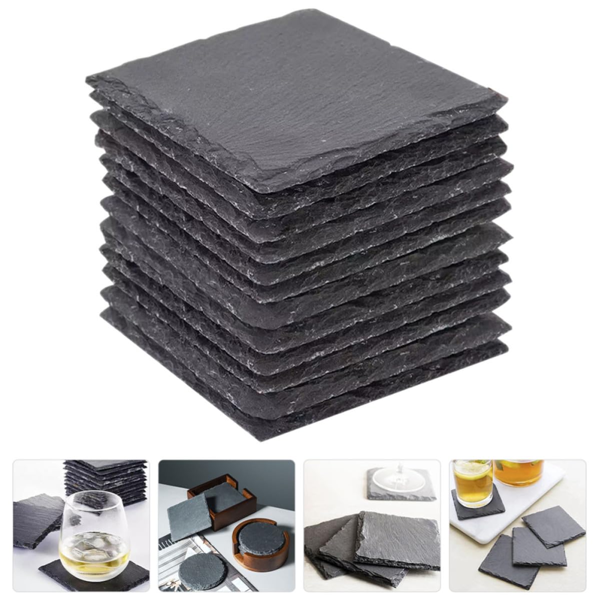 12pcs Natural Stone Drink Coasters G363372