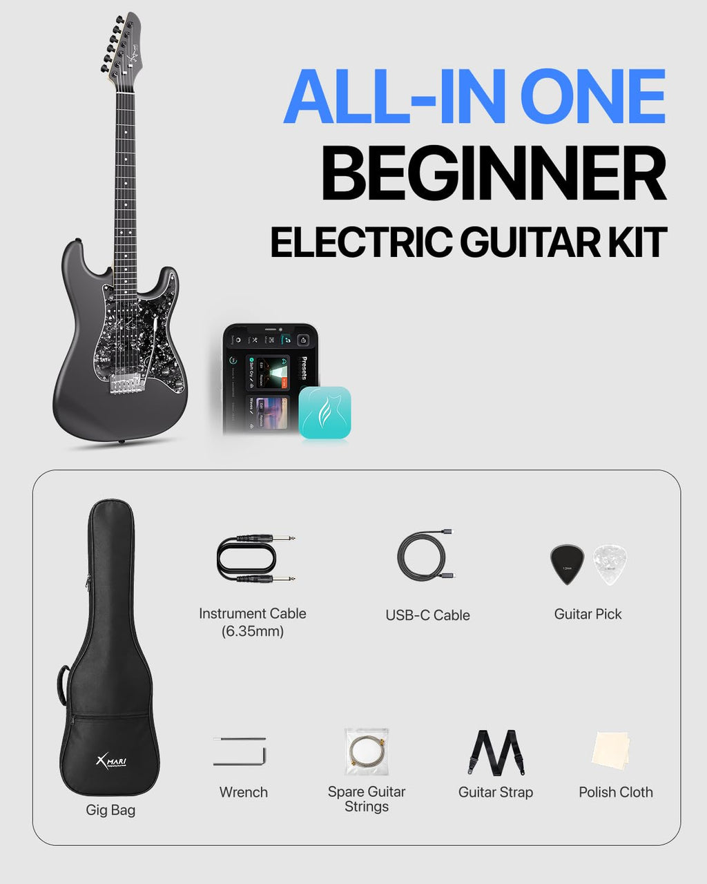 39" Smart Electric Guitar with Built-in 4 Effects A516245