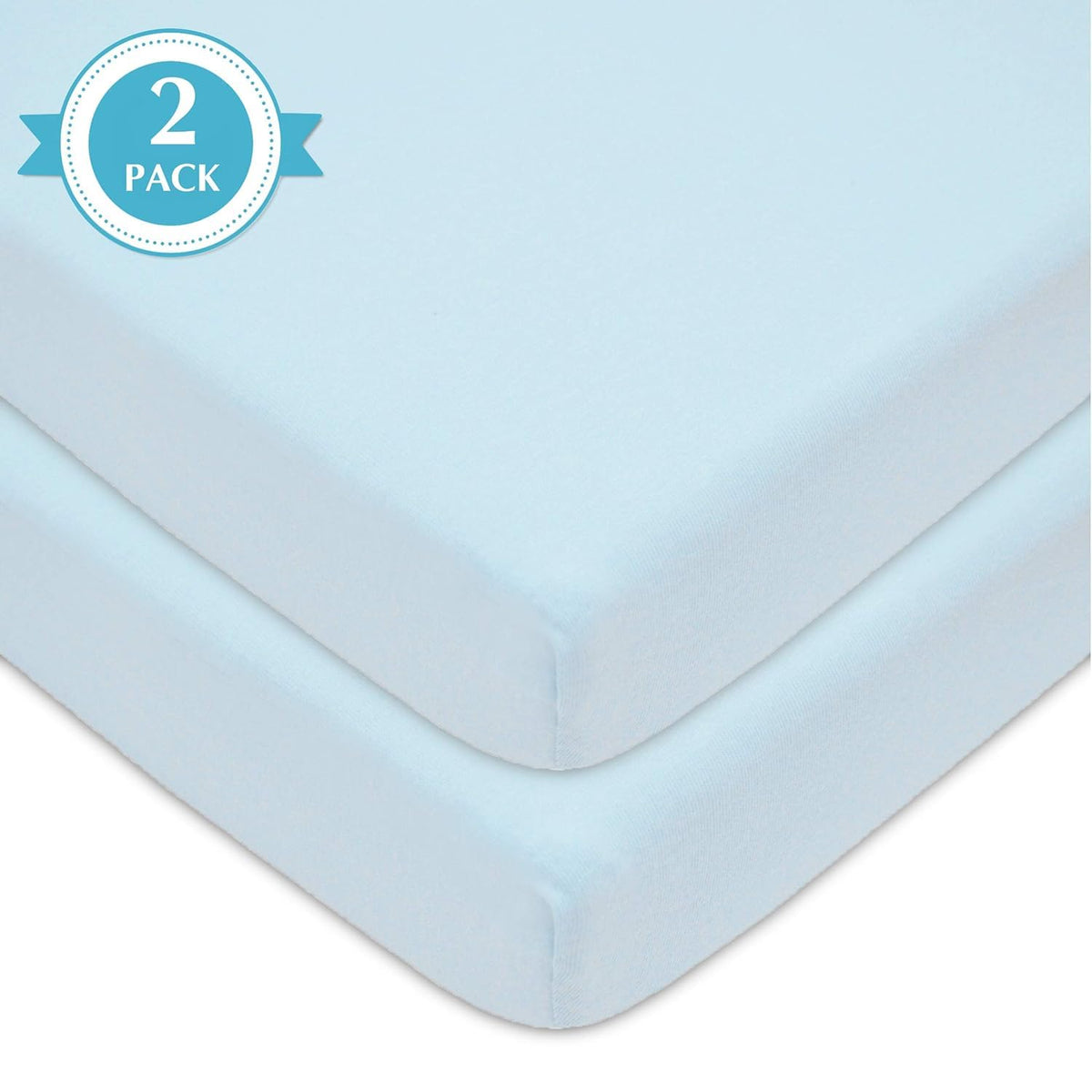 2 Pack Fitted Mini Crib Sheets 38x24" Blue O465453