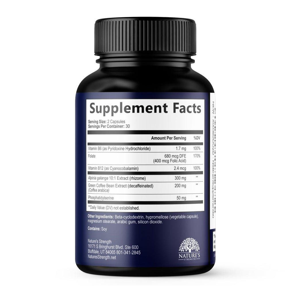 Brain Health Supplement with Bacopa, Phosphatidylserine & DMAE - 60 Capsules O33343