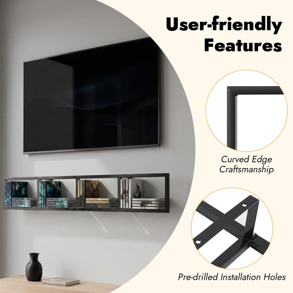 5Pcs Wall Mount Media Storage Rack O749475