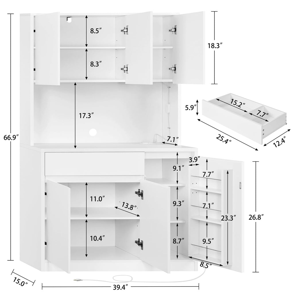 Pantry Cabinet with Charging Station C213981