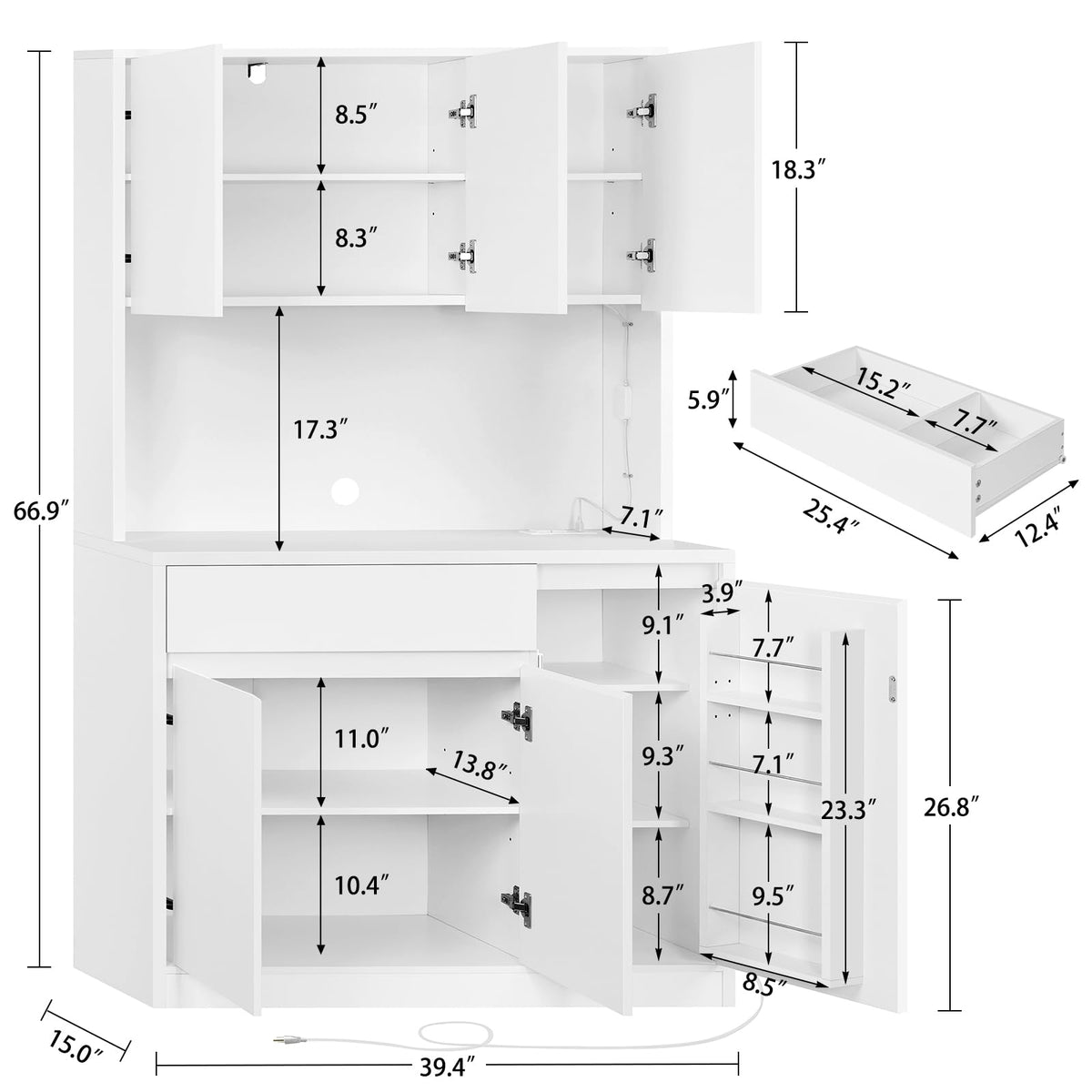 Pantry Cabinet with Charging Station C213981