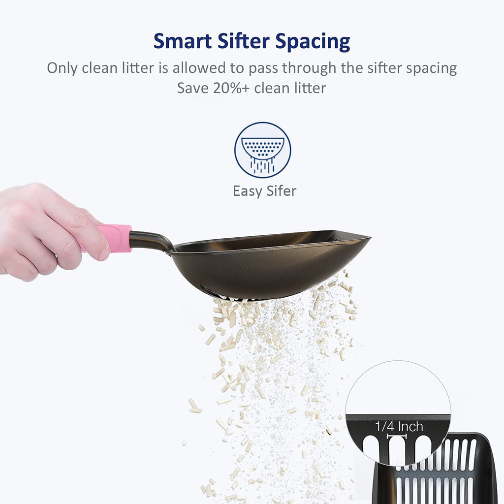 Non-Stick Aluminum Alloy Cat Litter Scoop with Long Handle D75299