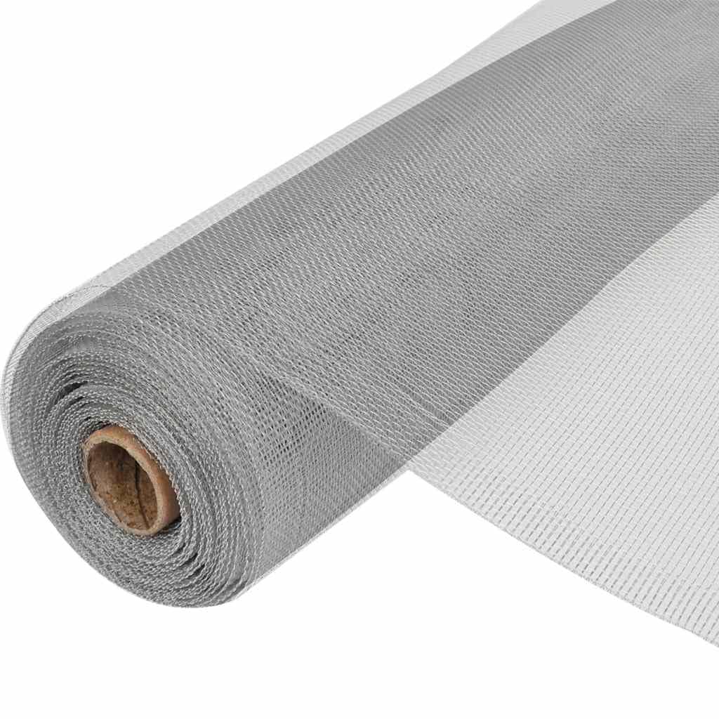 Aluminum Mesh Screen 39.4x196.9 Inch Silver F136633