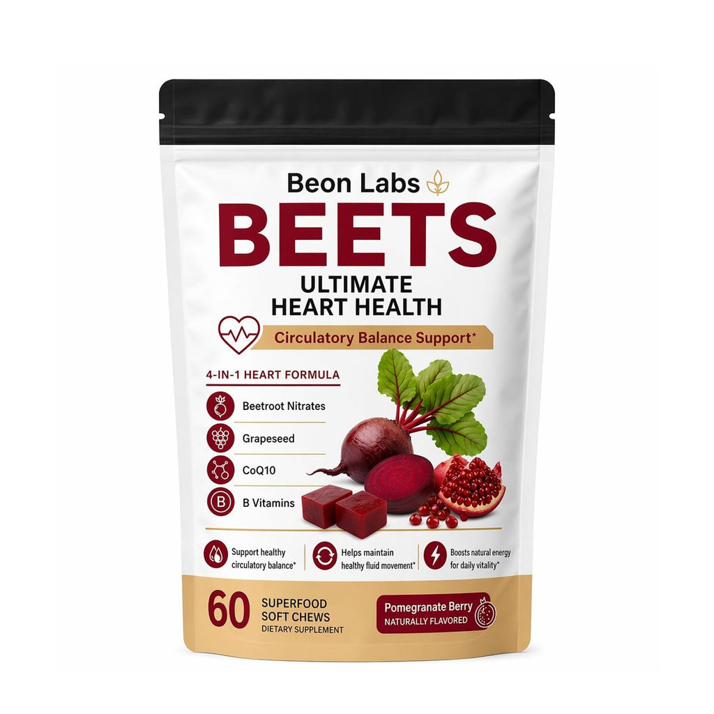 Beetroot Chews with CoQ10 & Grape Seed Extract, 60 Chews J858