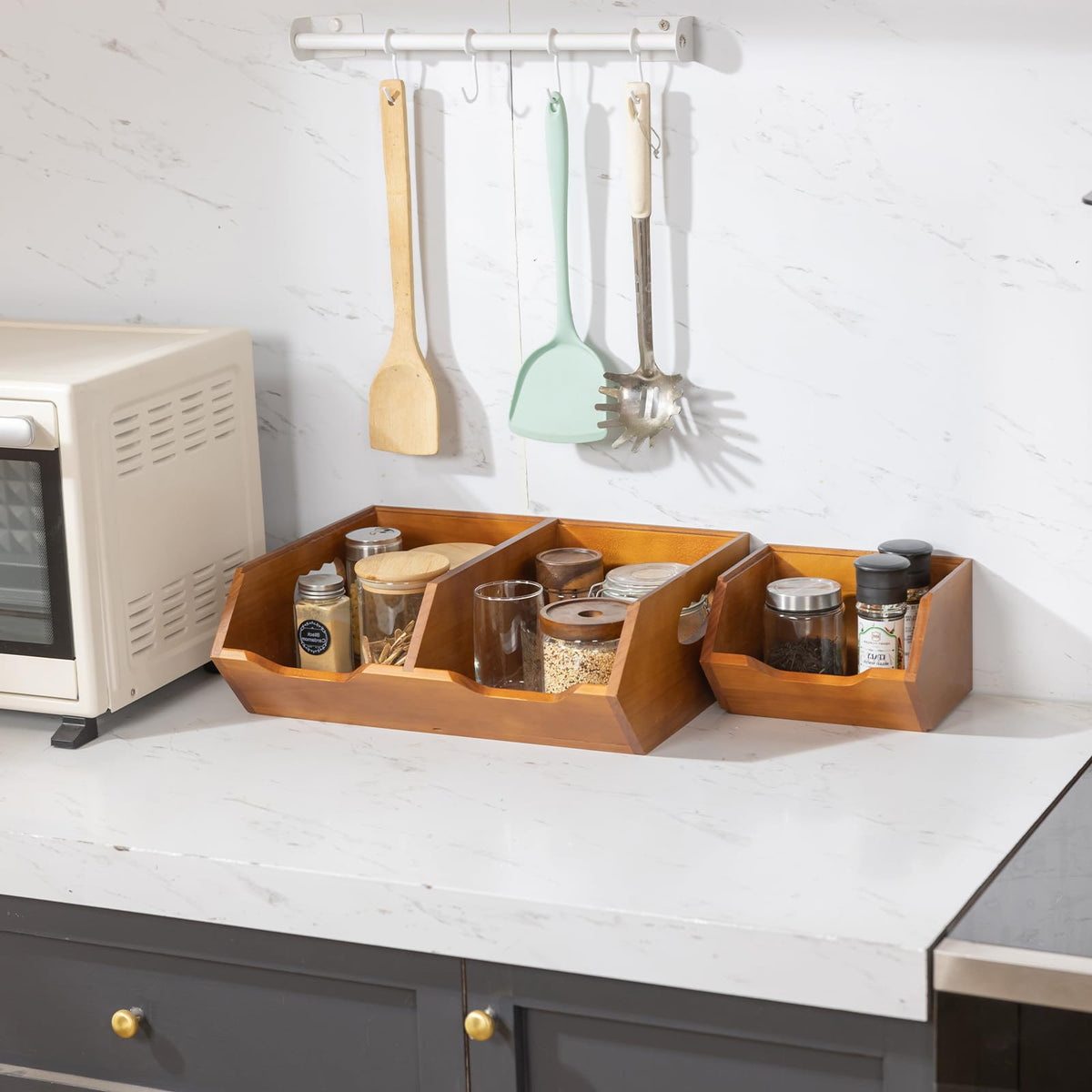 Wooden Stackable Pantry Storage Bins N1161