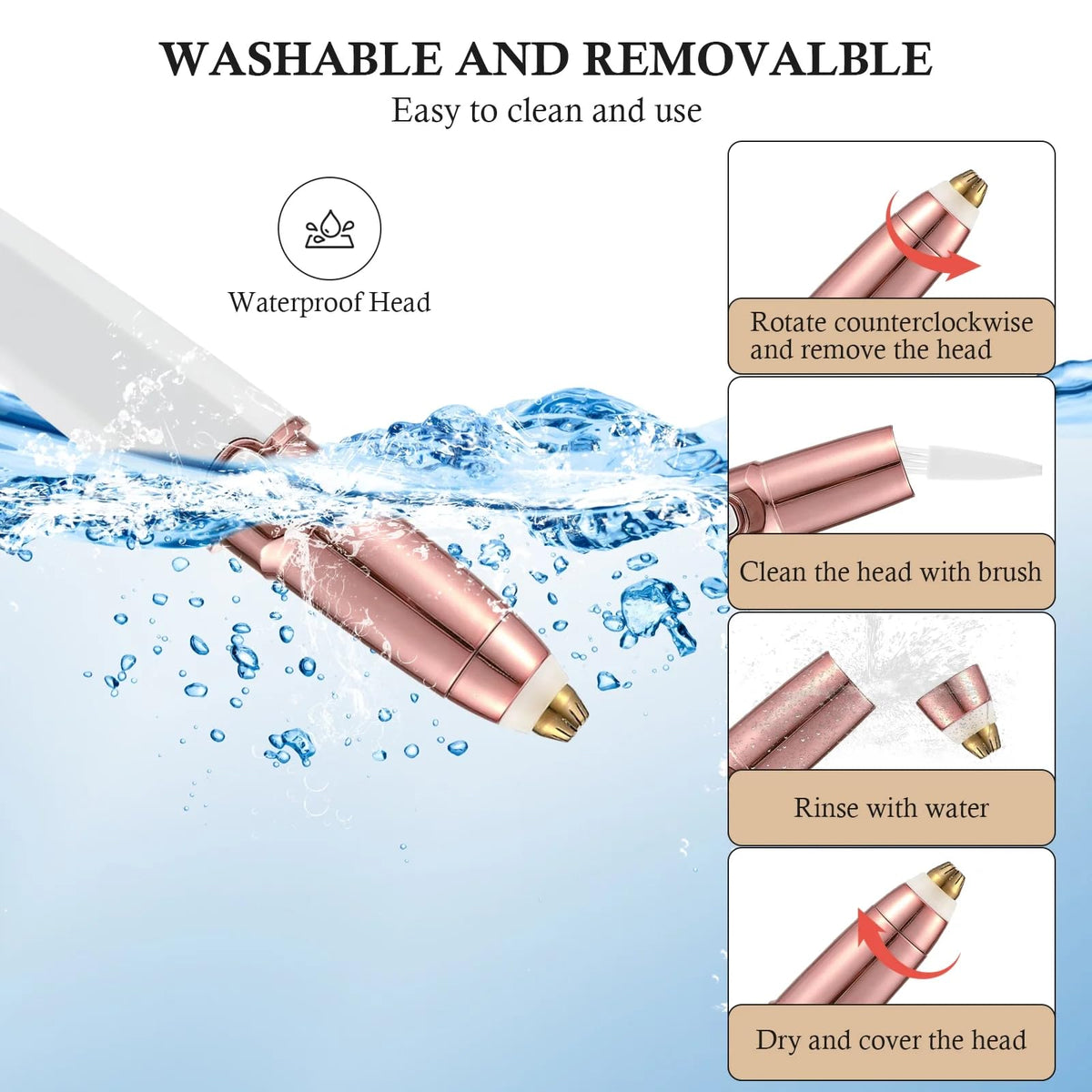 2 in 1 Rechargeable Facial Hair Trimmer and Eyebrow Shaver H266838