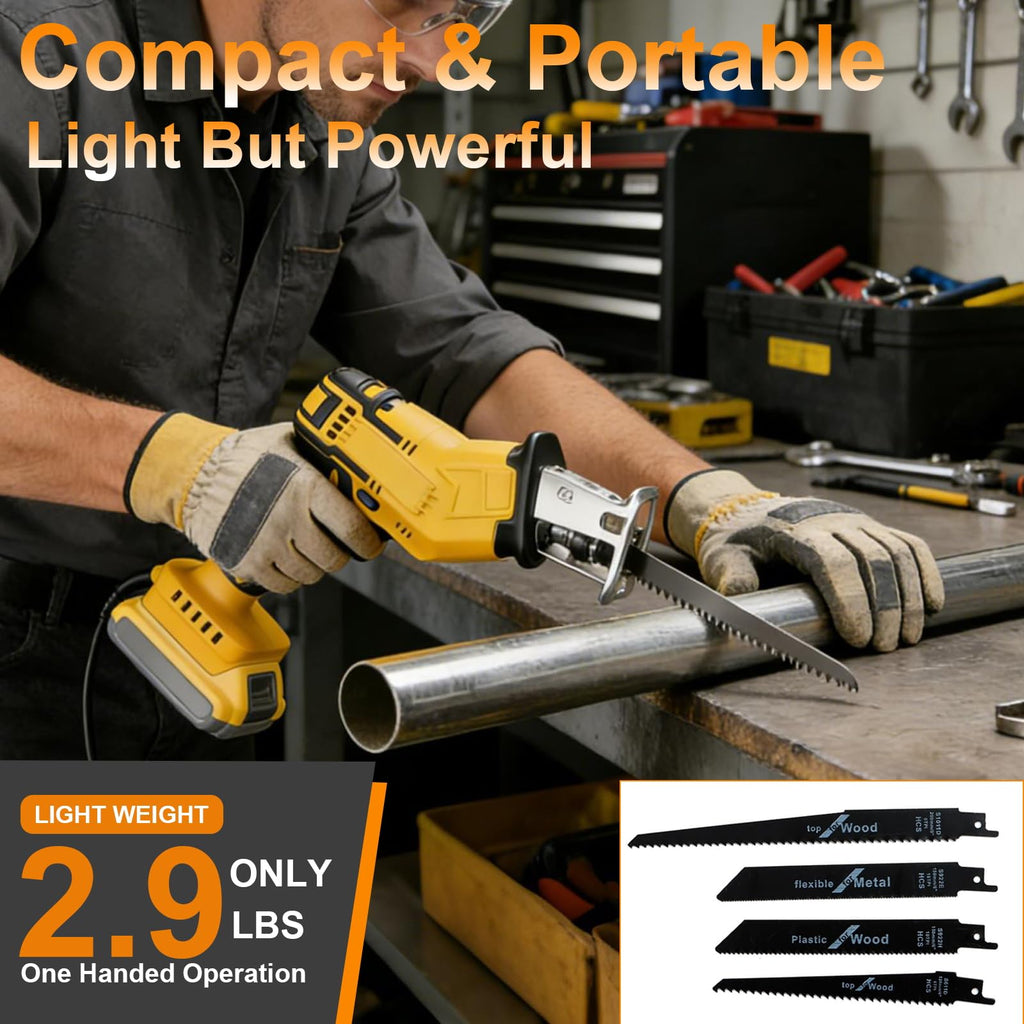 Cordless Reciprocating Saw 0-3500 SPM Variable Speed with 4 Blades I37127