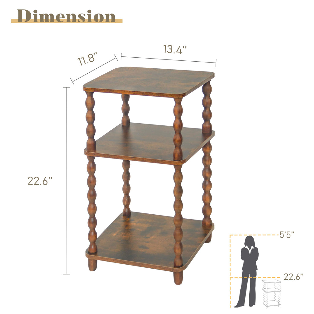 Small 3-Tier Side Table with Shelf S611246