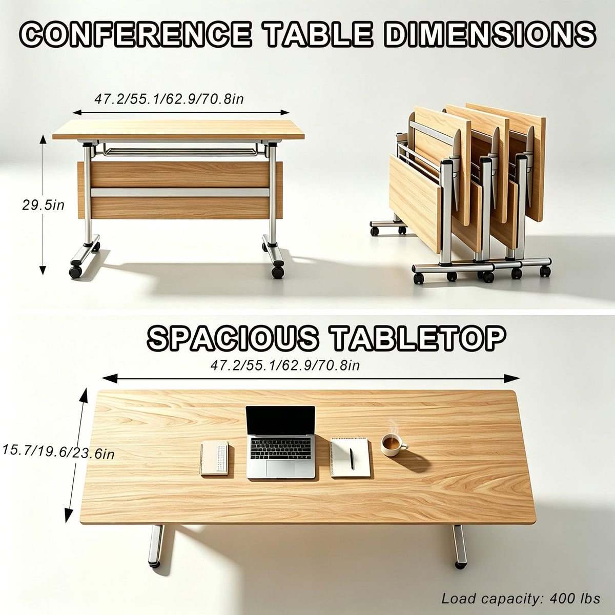 Folding Conference Table with Lock Casters K727484
