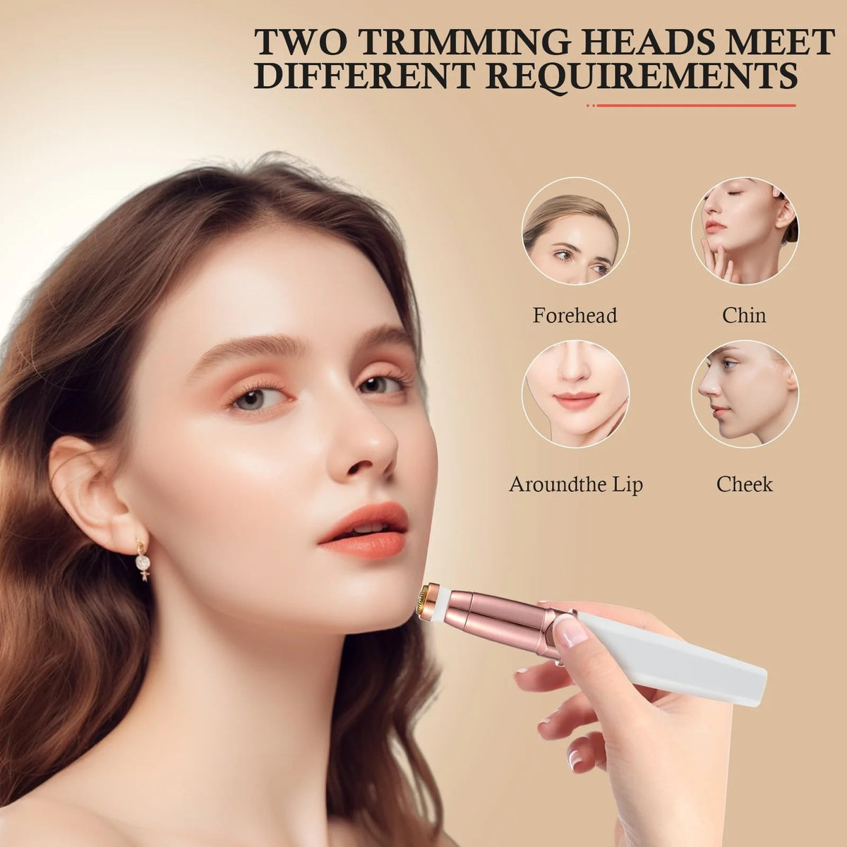 2 in 1 Rechargeable Facial Hair Trimmer and Eyebrow Shaver H266838