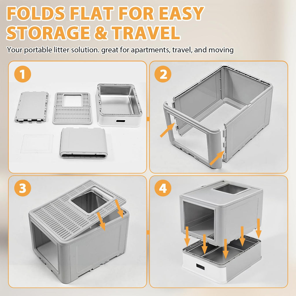 XL Stainless Steel Cat Litter Box with Drawer Q157003