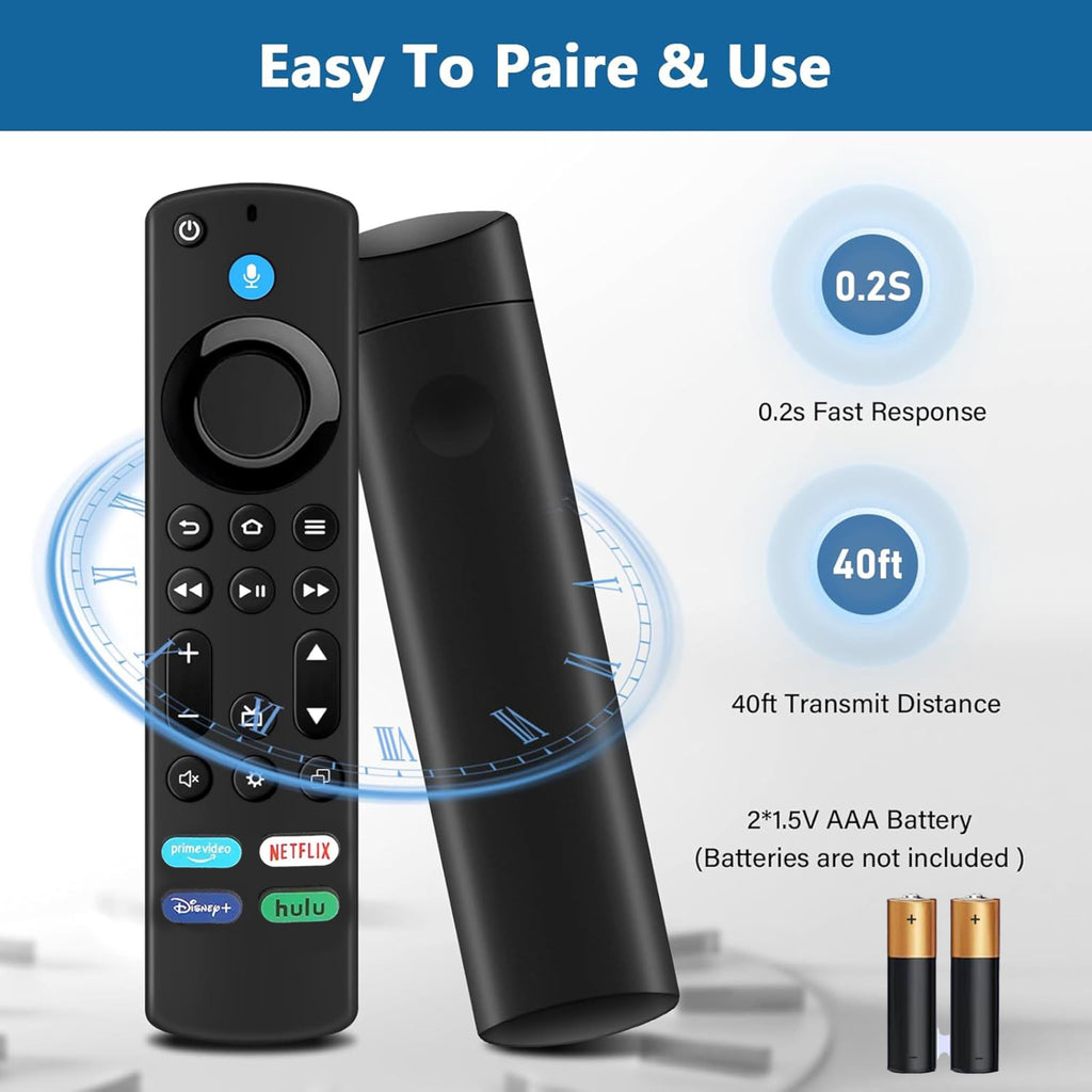 Voice Remote Control for Fire Stick and Cube Smart TVs with 4 App Shortcuts D452972