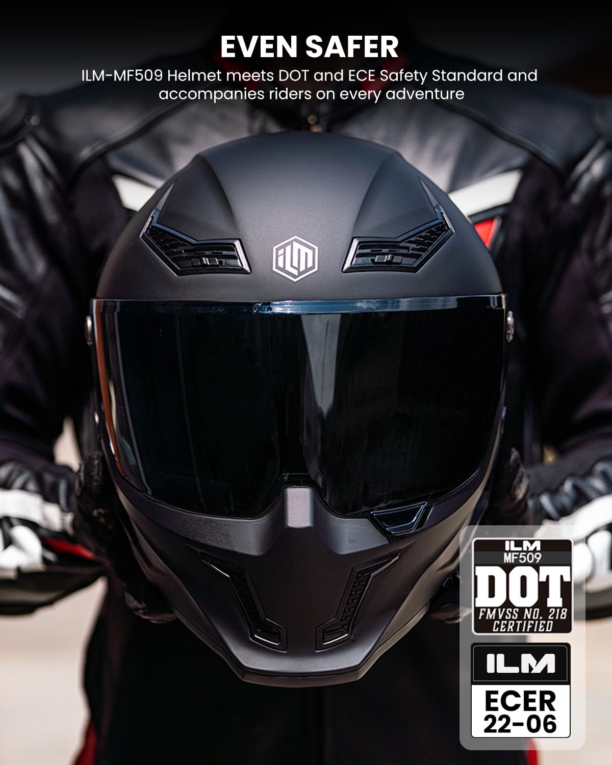 Full Face Dual Visor Motorcycle Helmet with Pinlock Matte Black M O405719