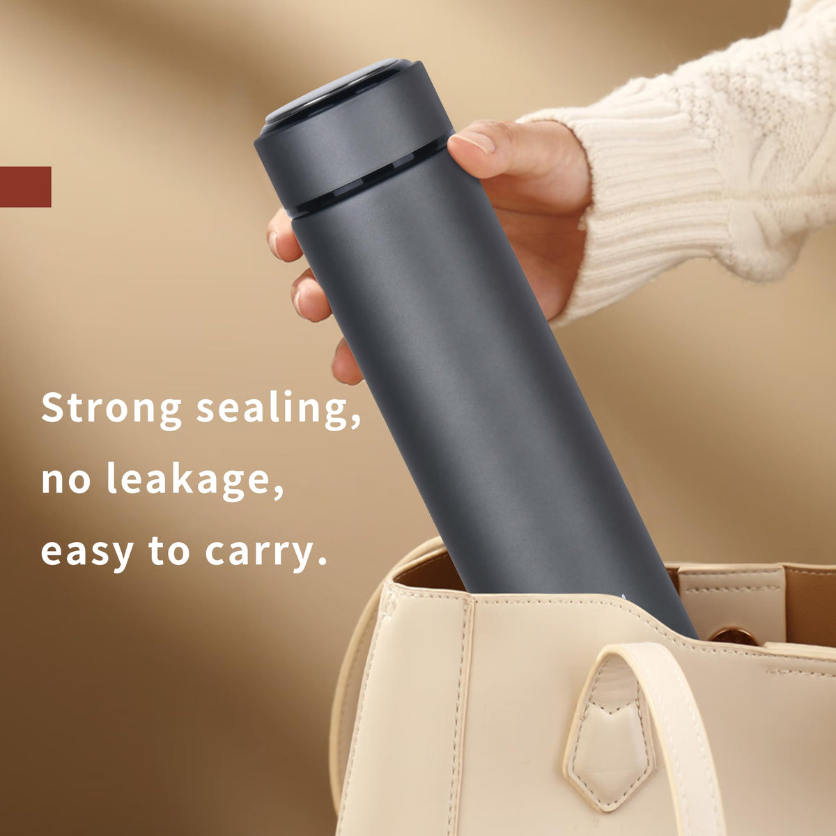 Vacuum Insulated 304 Stainless Steel Travel Mug with Lid 16 Oz Leak-Proof Tumbler W317