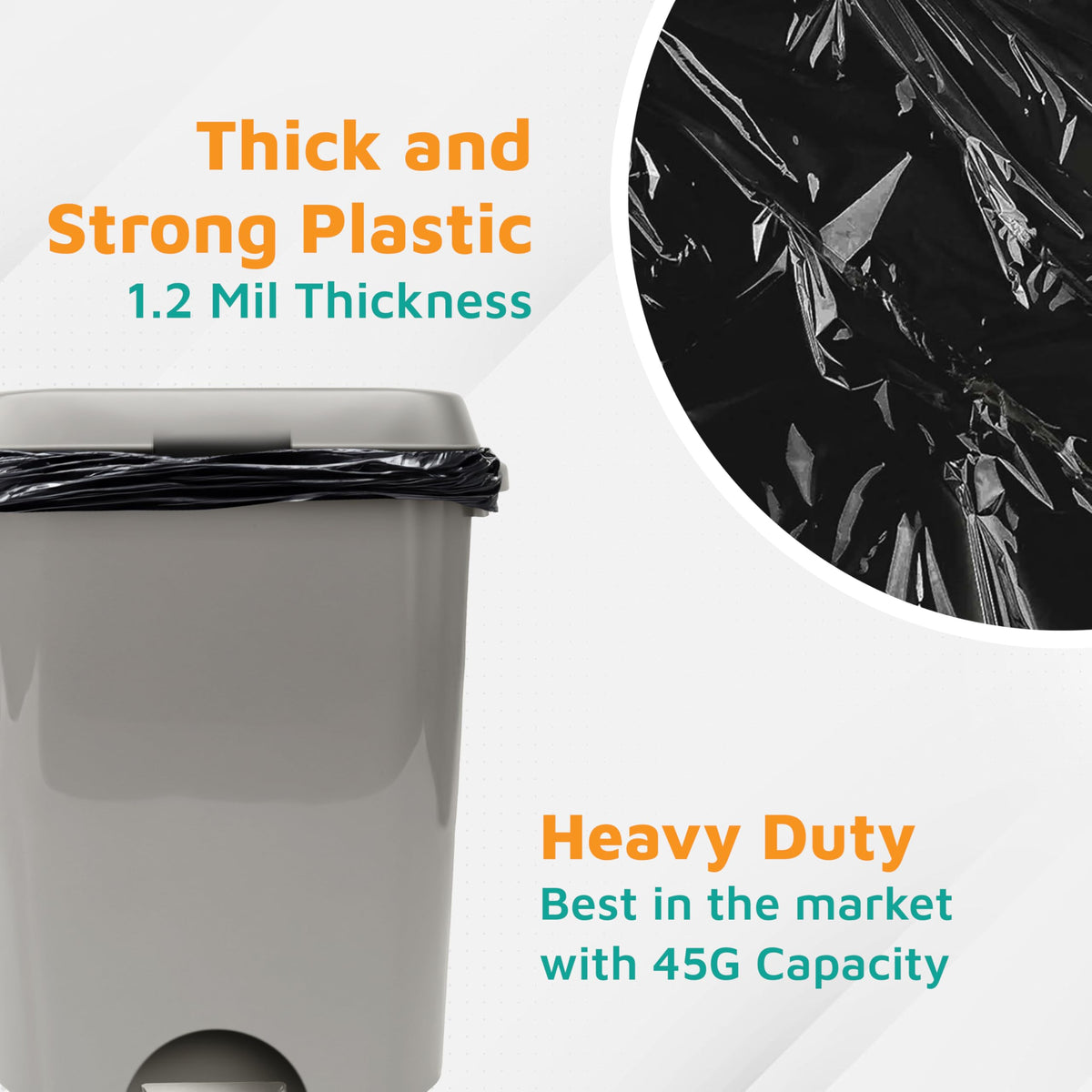 Heavy Duty Black 40-45 Gallon Trash Bags 100-Count P124
