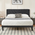 Queen Size Velvet Platform Bed Frame with Headboard Y650