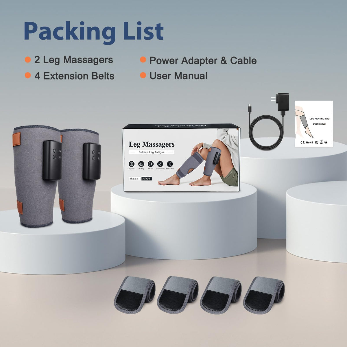 Cordless Air Compression Leg Massagers X6377