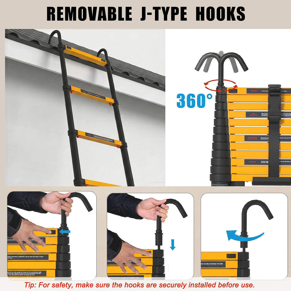 10.5FT Aluminum Telescoping Ladder X34303