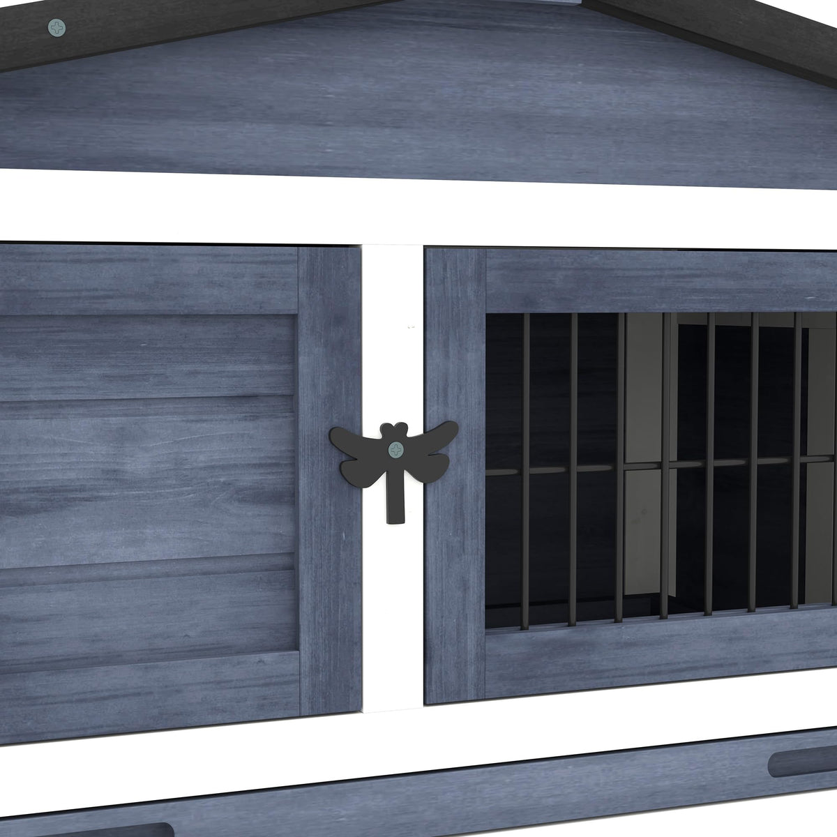 2 Levels Outdoor Rabbit Hutch Dark Gray J747313