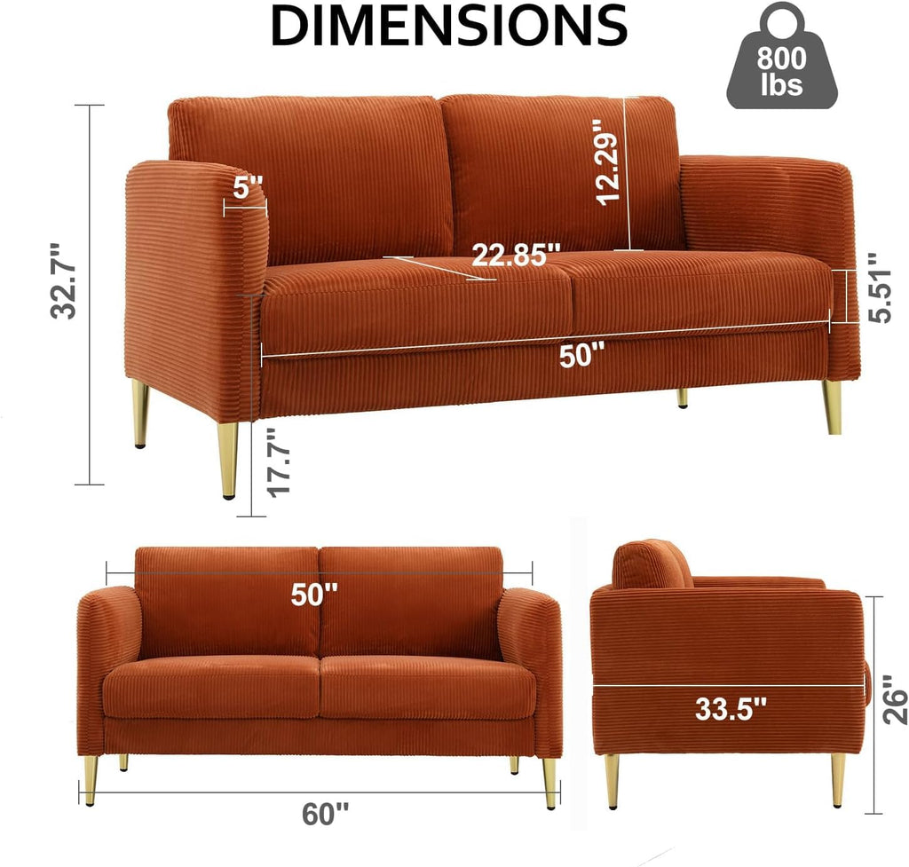 Velvet Loveseat Sofa S20687