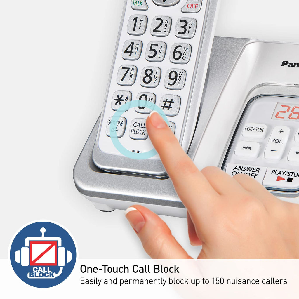 Expandable Cordless Phone with Answering Machine and Call Block, 2 Handsets L866