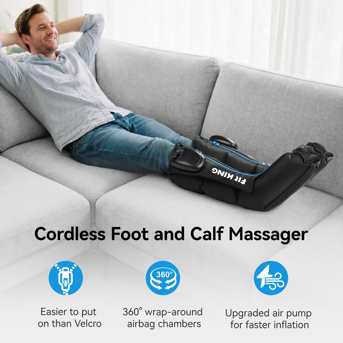 Cordless Foot and Calf Massage Boots D11688