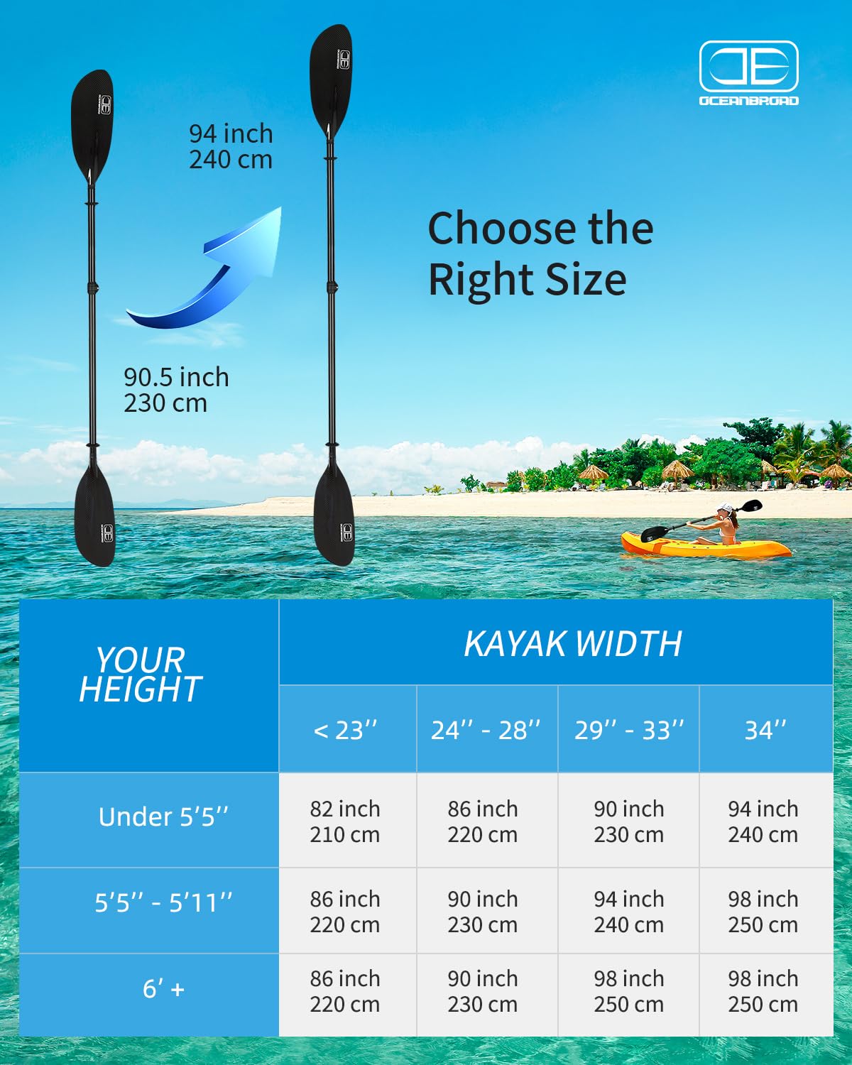 Full Carbon Fiber Adjustable Kayak Paddle I756794