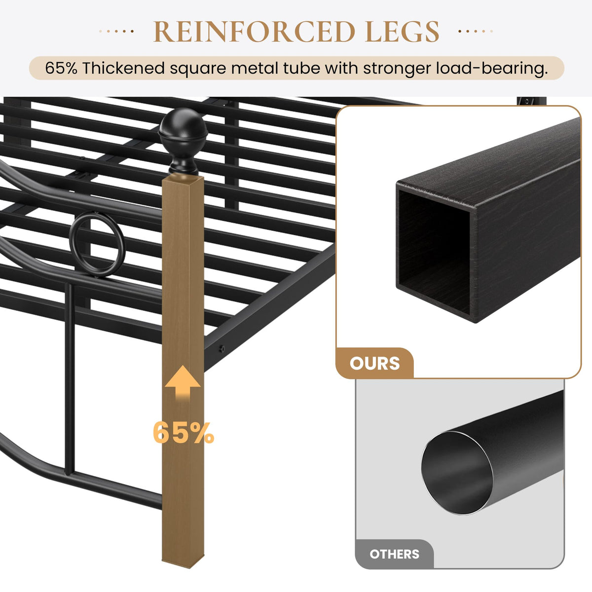 Full Size Black Metal Bed Frame Z6731