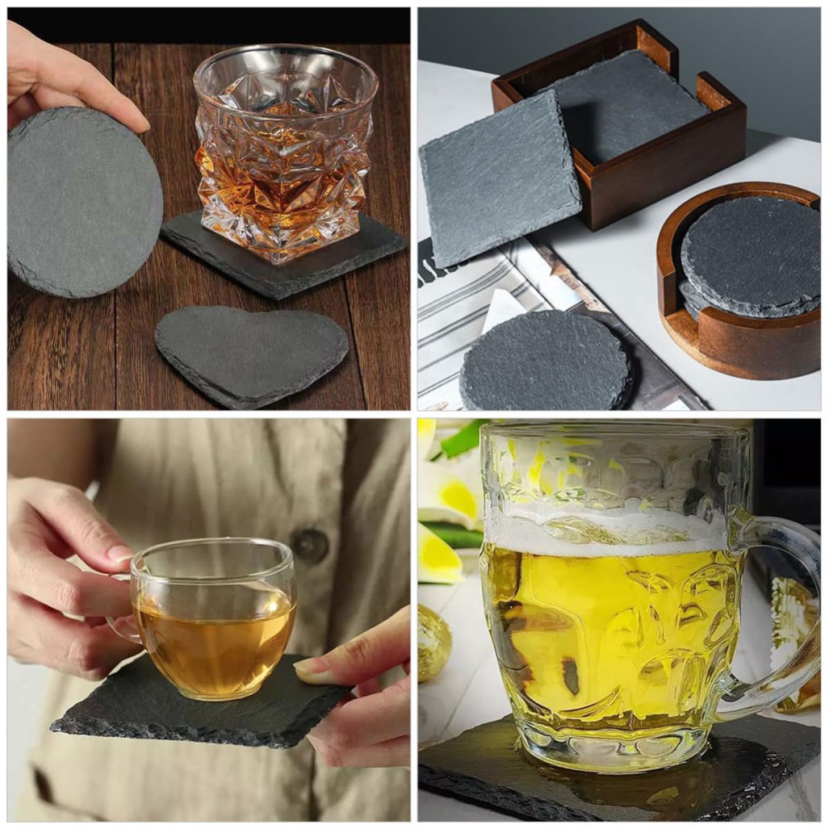 12pcs Natural Stone Drink Coasters G363372