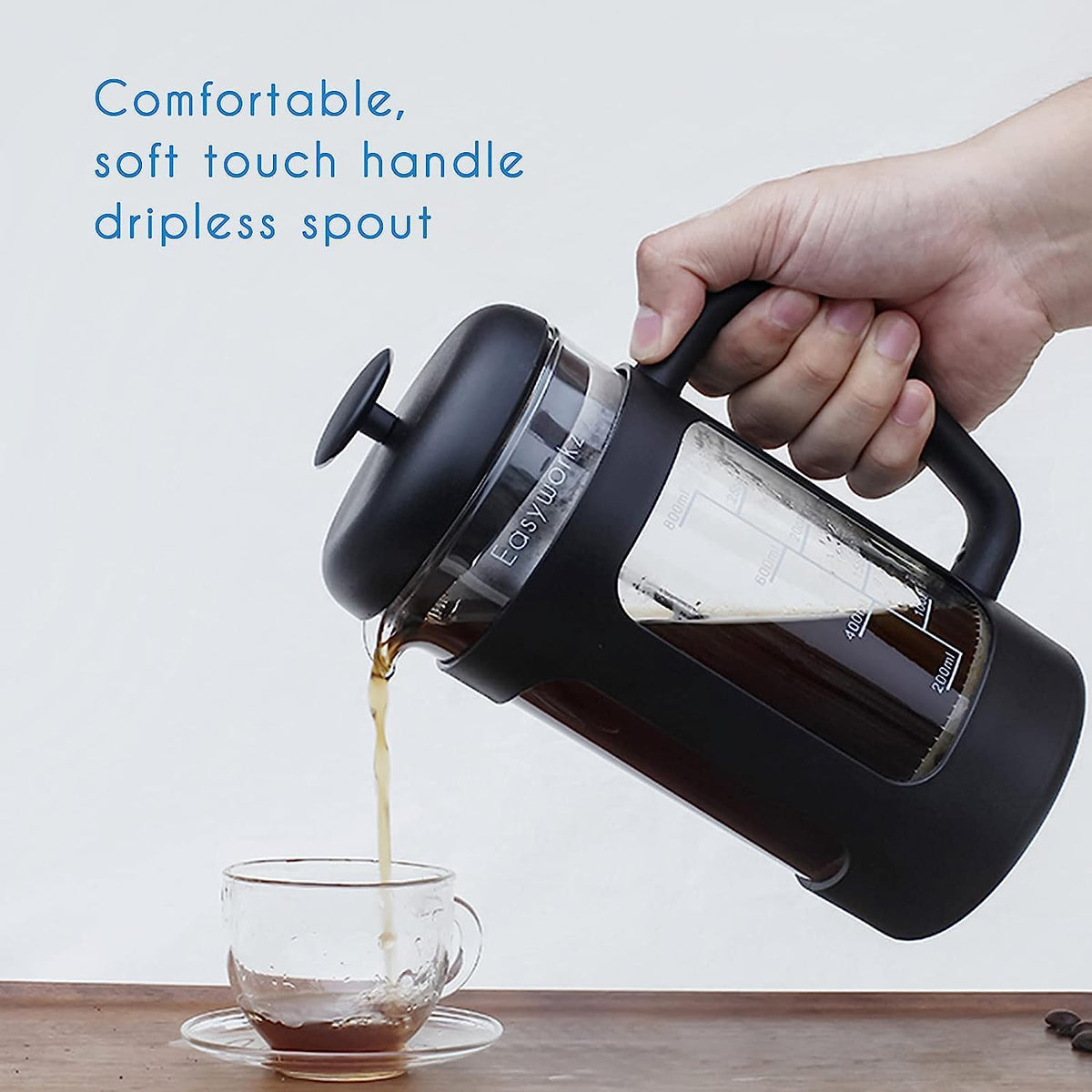 12 oz French Press Coffee Tea Maker with 10g Measuring Spoon M2894