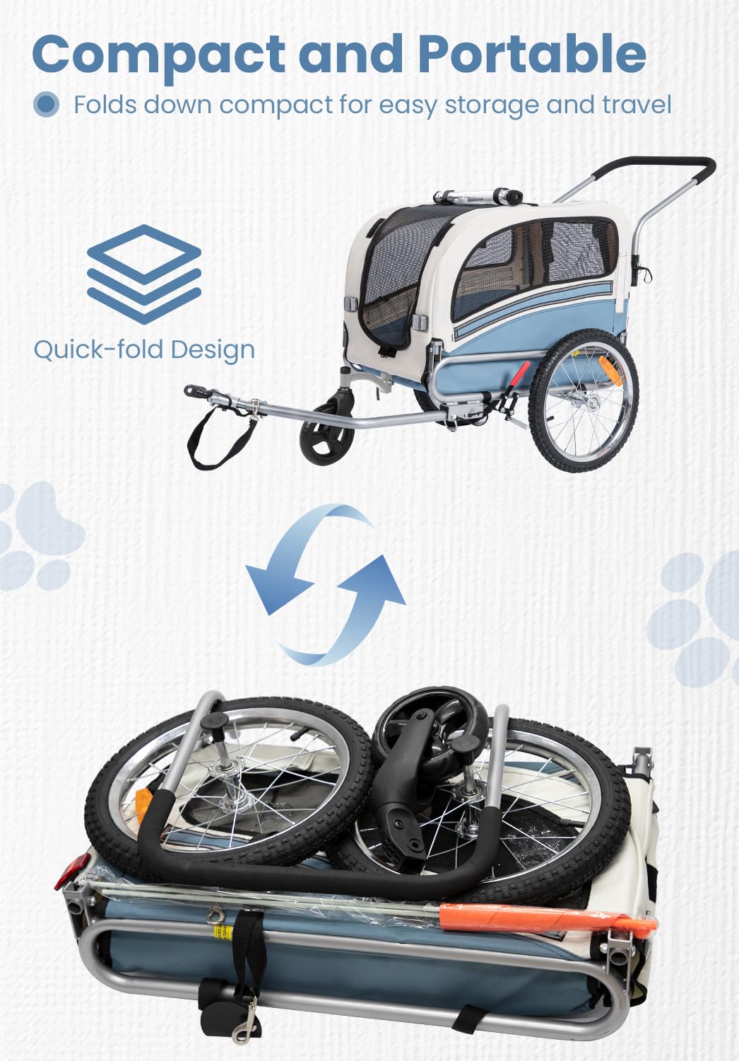 2 in 1 Pet Bicycle Trailer with 6" Stroller Wheel L687765